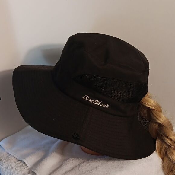 Sun Shade Ponytail Wide Brim Sun Hat - Picture 9 of 10